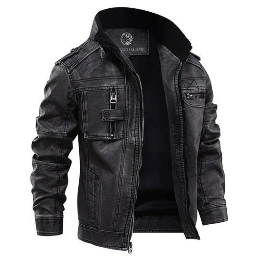 Men's Genuine Leather Jacket | Chest Pocket Classic Fit Hero