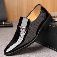 Men's Glossy Patent Leather Loafers Side