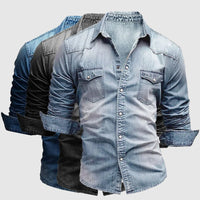 Men's Gradient Denim Shirt | Slim Fit Angle