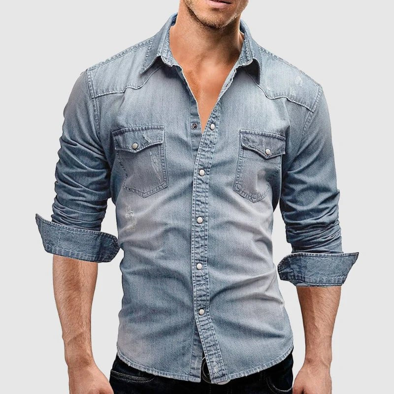 Men's Gradient Denim Shirt | Slim Fit Lifestyle