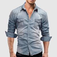 Men's Gradient Denim Shirt | Slim Fit Lifestyle