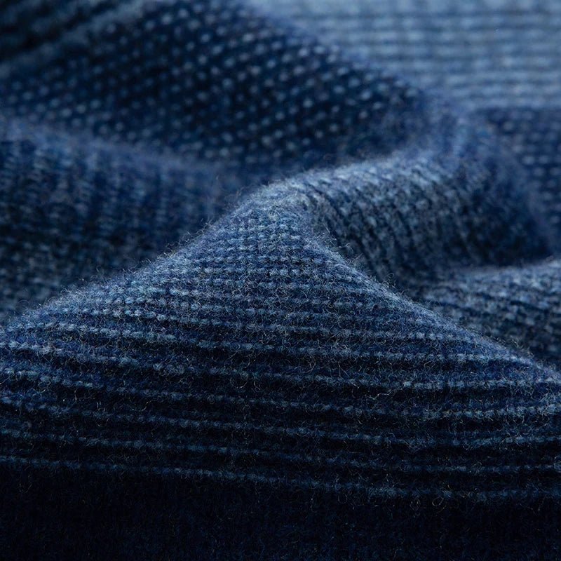 Men's Gradient Stripe Wool Sweater | Round Neck Relaxed Fit Alternate
