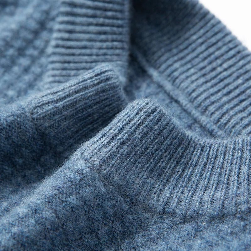 Men's Gradient Stripe Wool Sweater | Round Neck Relaxed Fit Full