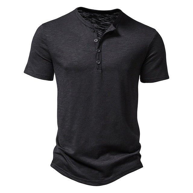 Men's Henley Short Sleeve T-Shirt | Button Placket Casual Hero