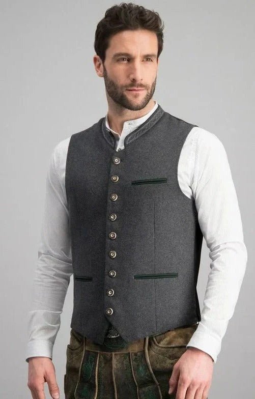 Men's High Button Traditional Vest Hero
