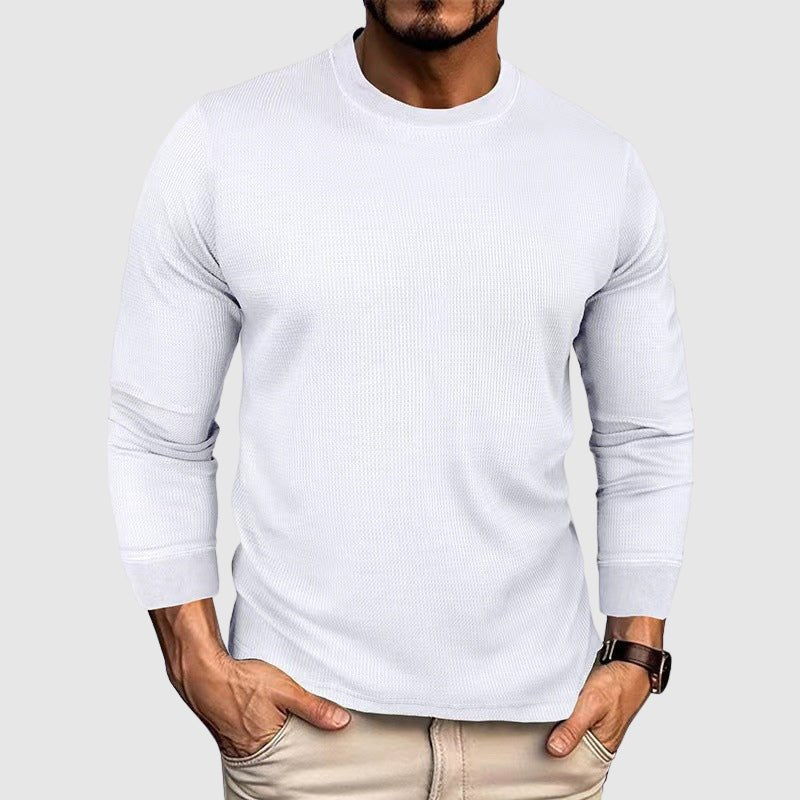 Men's High Collar Knit Shirt | Crew Neck Back