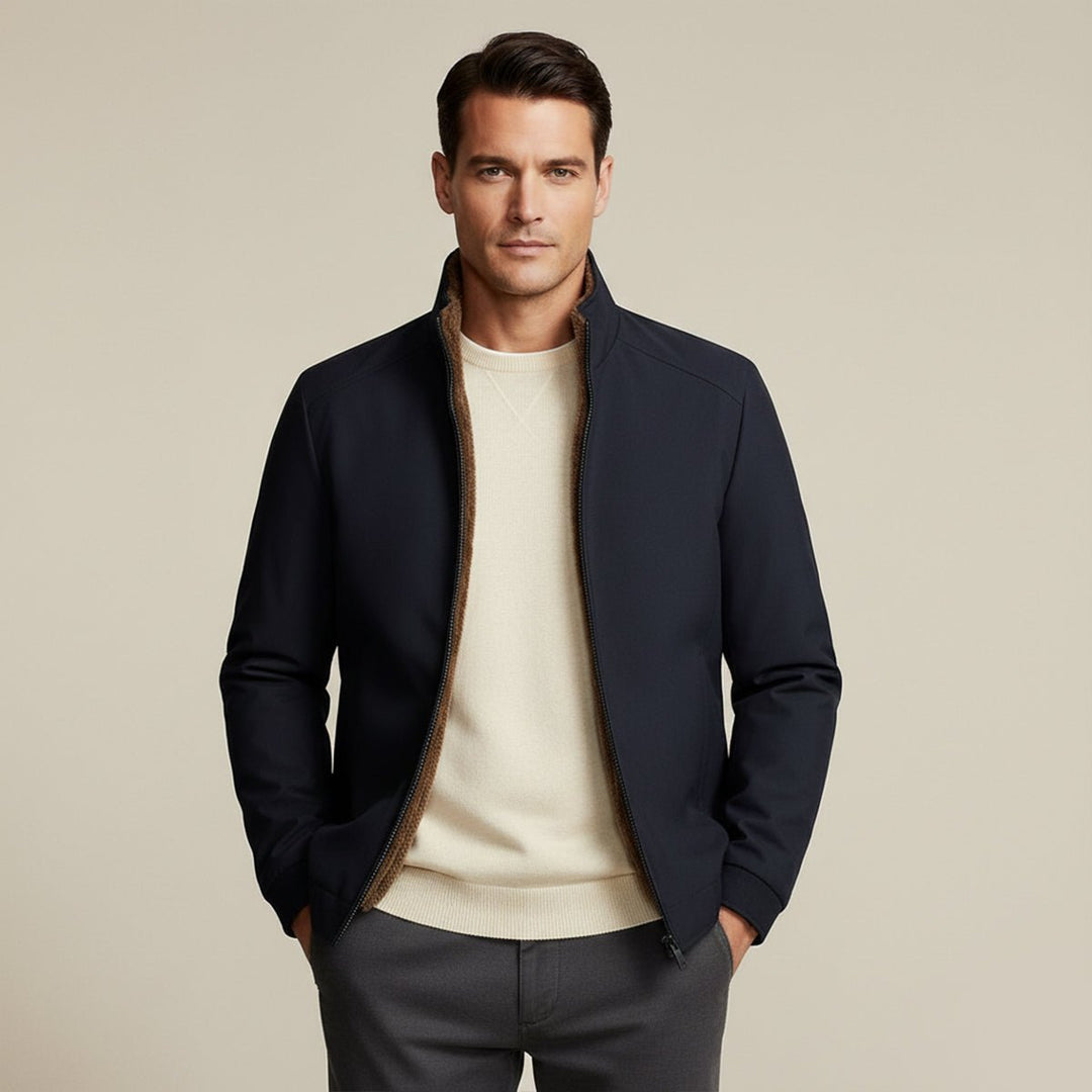 Men's Insulated Waterproof Winter Jacket | Stand Collar Thermal Coat Front