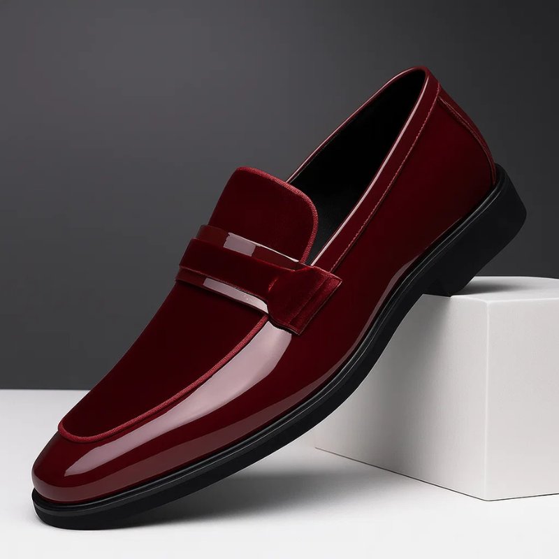 Men's Italian Penny Loafers | Velvet Suede Detail Back