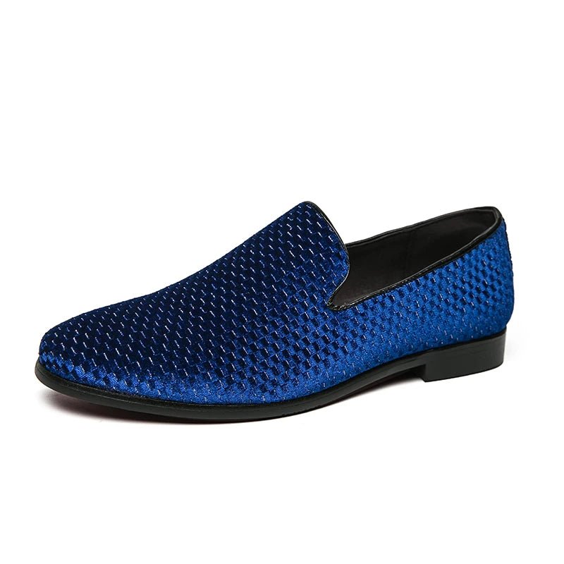 Men's Italian Suede Loafers | Woven Velvet Angle