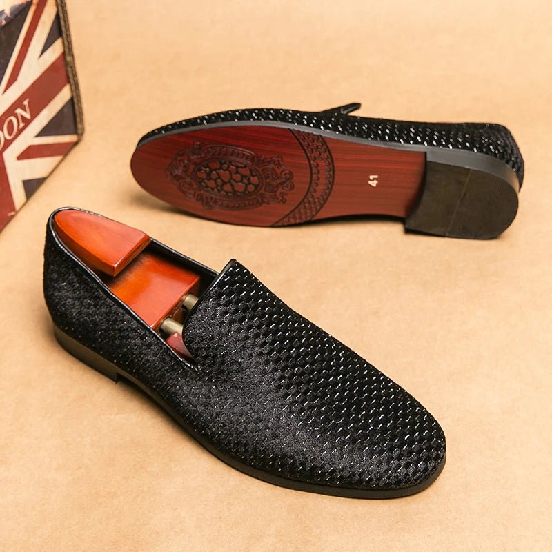 Men's Italian Suede Loafers | Woven Velvet Back