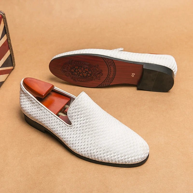 Men's Italian Suede Loafers | Woven Velvet Close Up