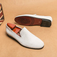 Men's Italian Suede Loafers | Woven Velvet Close Up