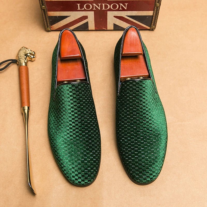Men's Italian Suede Loafers | Woven Velvet Detail