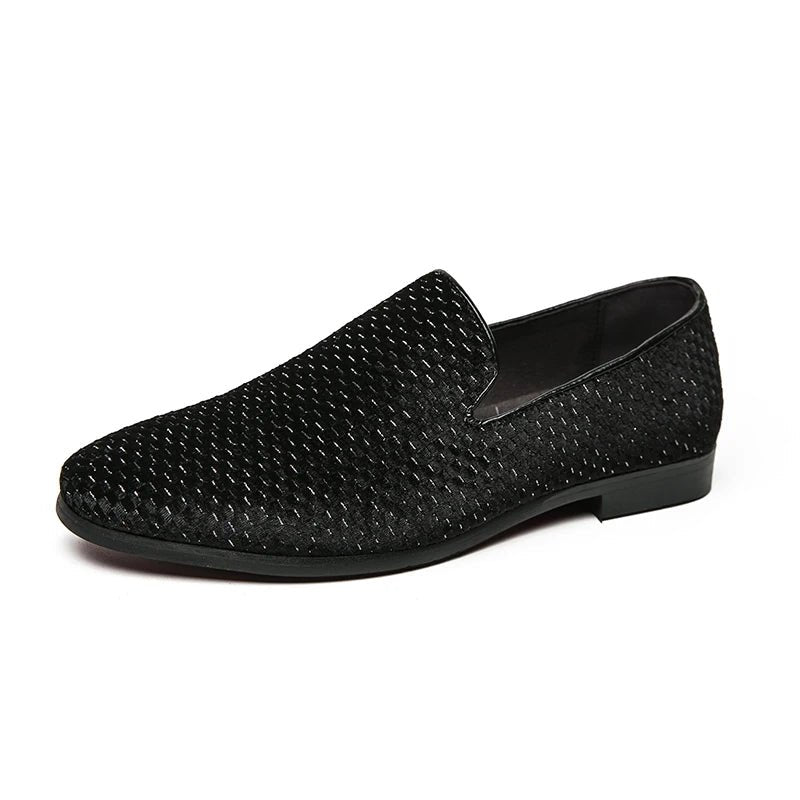 Men's Italian Suede Loafers | Woven Velvet Full