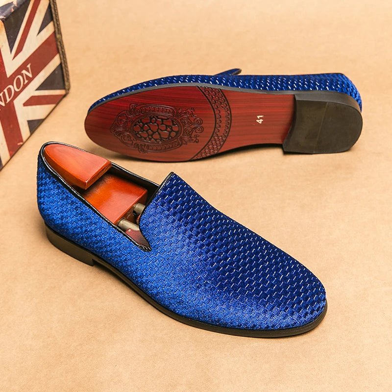 Men's Italian Suede Loafers | Woven Velvet Side