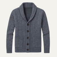 Men's Knit Cardigan Sweater | Shawl Collar Relaxed Fit Hero