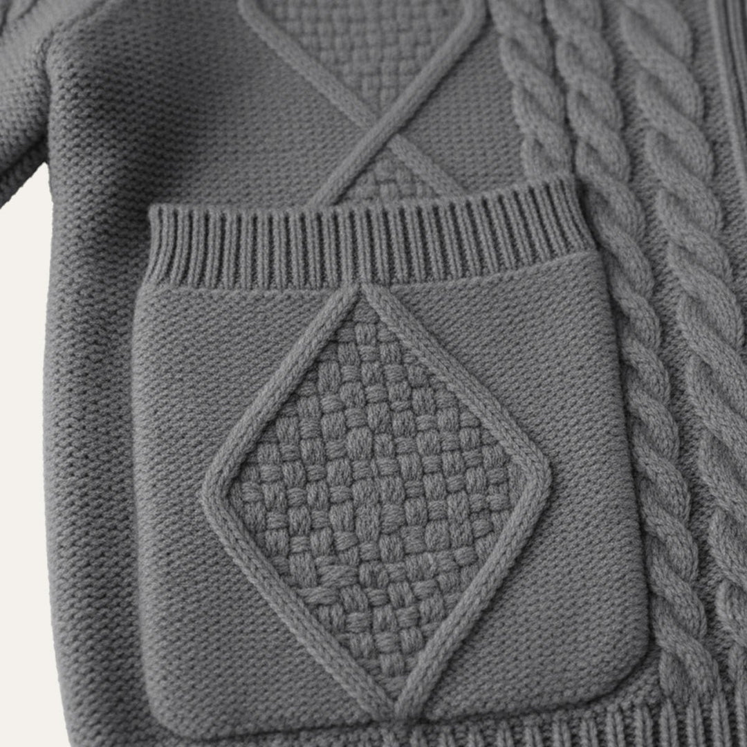 Men's Knit Cardigan Sweater | Shawl Collar Relaxed Fit Side
