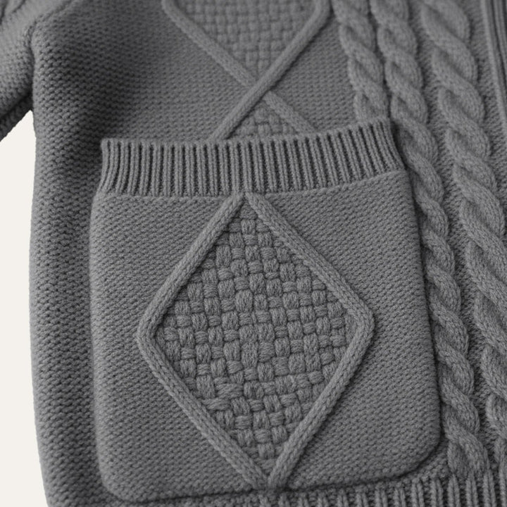 Men's Knit Cardigan Sweater | Shawl Collar Relaxed Fit Side