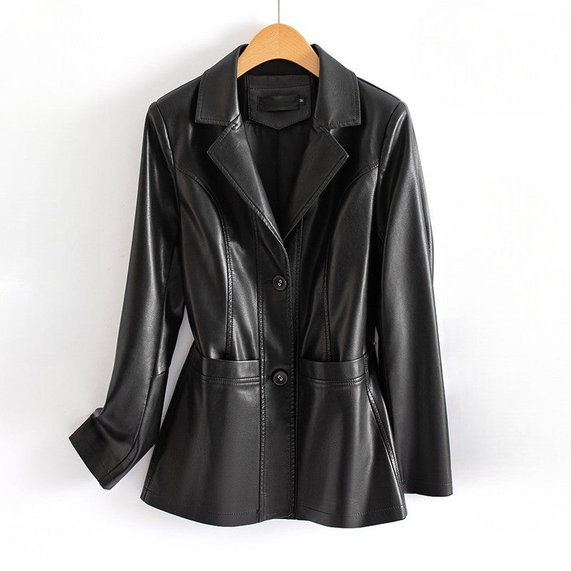 Men's Lambskin Leather Jacket | Peplum Hem Tailored Fit Hero