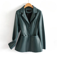 Men's Lambskin Leather Jacket | Peplum Hem Tailored Fit Side