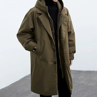 Men's Layered Collar Trench Coat | Windproof Long-Line Fit Hero