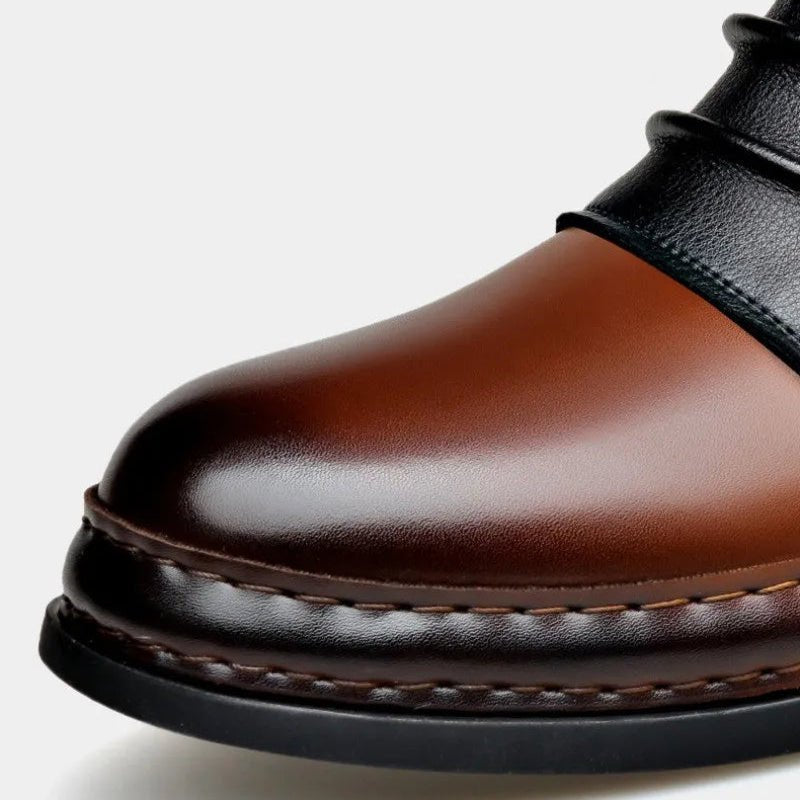 Men's Leather Ankle Boots | Buckle Strap Layered Fold View 15