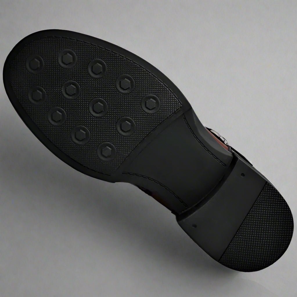 Men's Leather Ankle Boots | Buckle Strap Layered Fold View 17