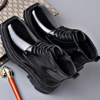 Men's Leather Ankle Boots | Chunky Lug Sole Full