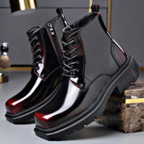 Men's Leather Ankle Boots | Chunky Lug Sole