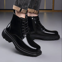 Men's Leather Ankle Boots | Chunky Lug Sole View 11