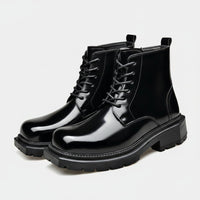 Men's Leather Ankle Boots | Chunky Lug Sole View 18