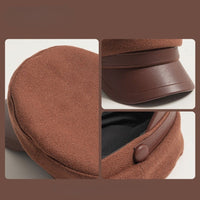 Men's Leather Brim Fisherman Cap | Felt Crown Angle