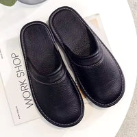 Men's Leather Slip On Clogs | Closed Toe House Shoes Detail