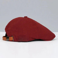 Men's Leather Strap Flat Cap | Adjustable Detail