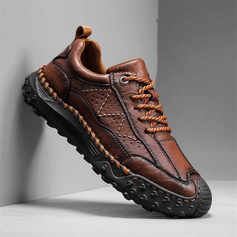 Men's Leather Trail Sneakers | Hand-Stitched Lugged Sole Hero