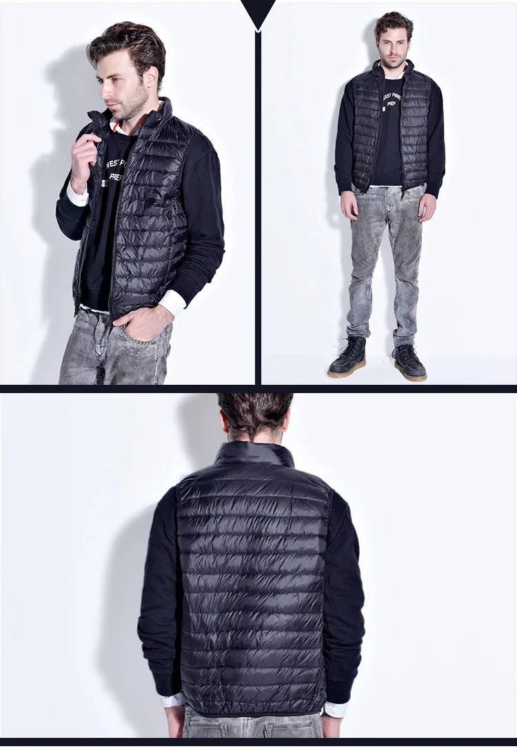 Men's Lightweight Packable Down Vest | Quilted Sleeveless Angle