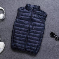 Men's Lightweight Packable Down Vest | Quilted Sleeveless Detail