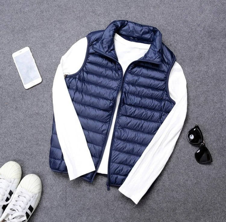 Men's Lightweight Packable Down Vest | Quilted Sleeveless Front