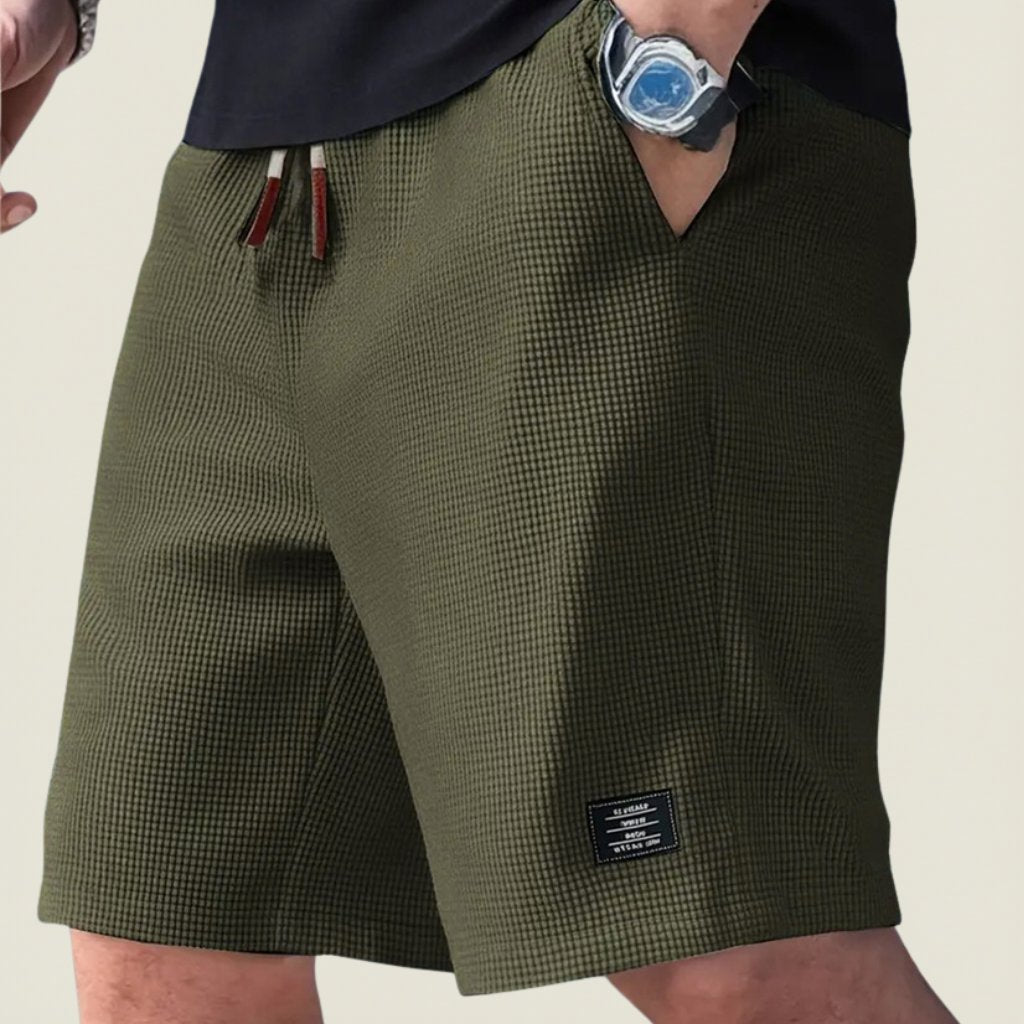 Men's Lightweight Summer Waffle Shorts Pants Close Up