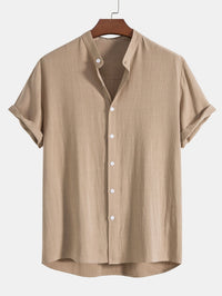 Men's Linen Band Collar Co-Ord Set | Shirt & Trousers Back