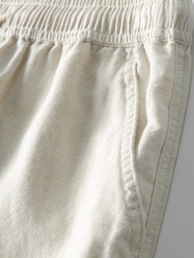 Men's Linen Band Collar Co-Ord Set | Shirt & Trousers Full