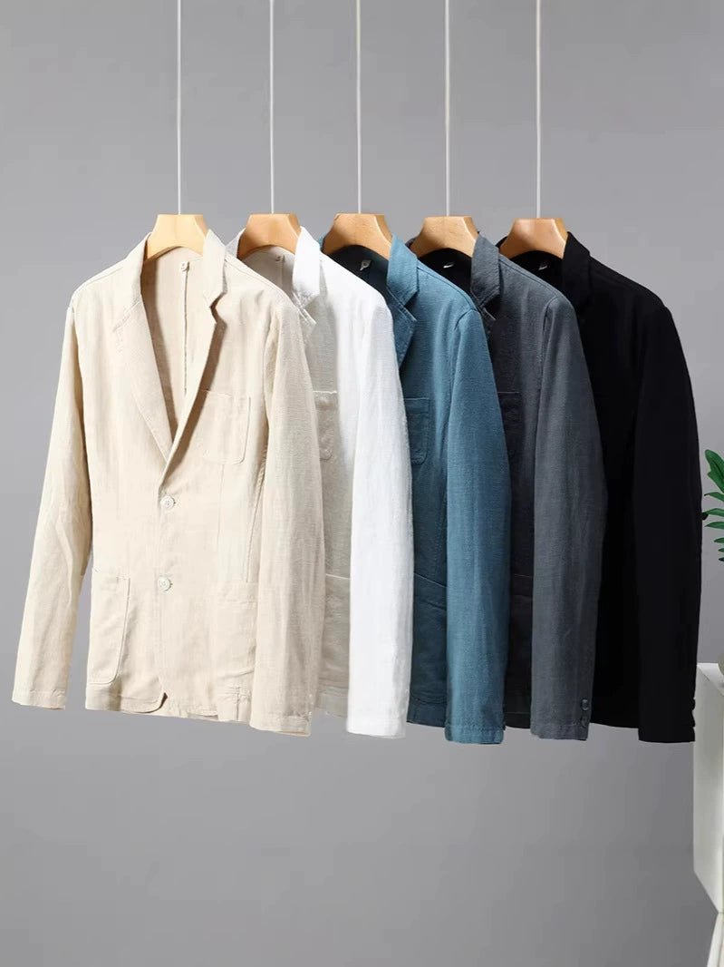 Men's Linen Blazer Jacket | Unstructured Summer Fit Back