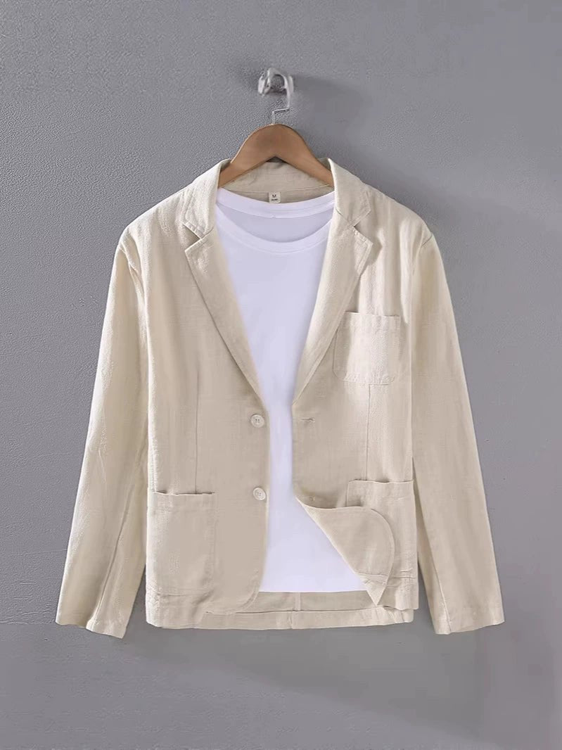 Men's Linen Blazer Jacket | Unstructured Summer Fit Hero