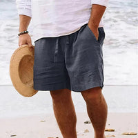 Men's Linen Drawstring Shorts | Relaxed Casual Fit Detail