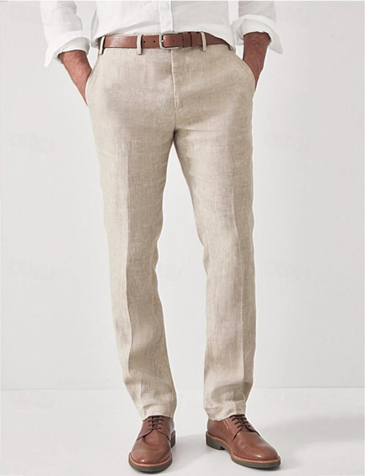 Men's Linen Dress Pants | Slim Fit Summer Side