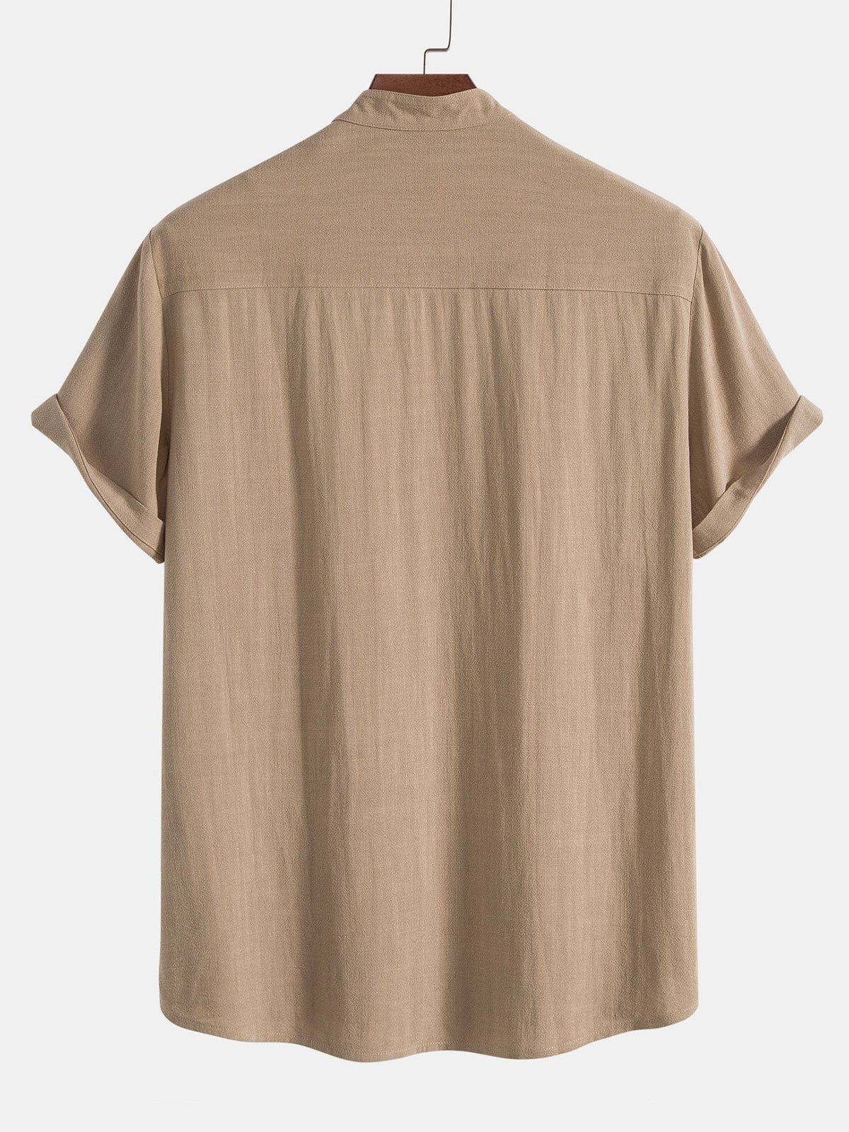 Men's Linen Shirt Pants Set | Rolled Cuffs Angle