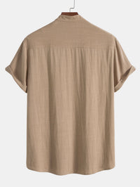 Men's Linen Shirt Pants Set | Rolled Cuffs Angle