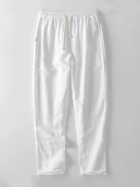 Men's Linen Shirt Pants Set | Rolled Cuffs Close Up