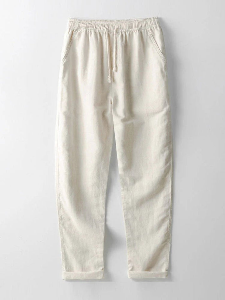 Men's Linen Shirt Pants Set | Rolled Cuffs Lifestyle
