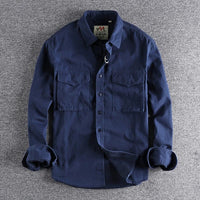 Men's Long Sleeve Shirt | Dual Chest Pocket Casual Side